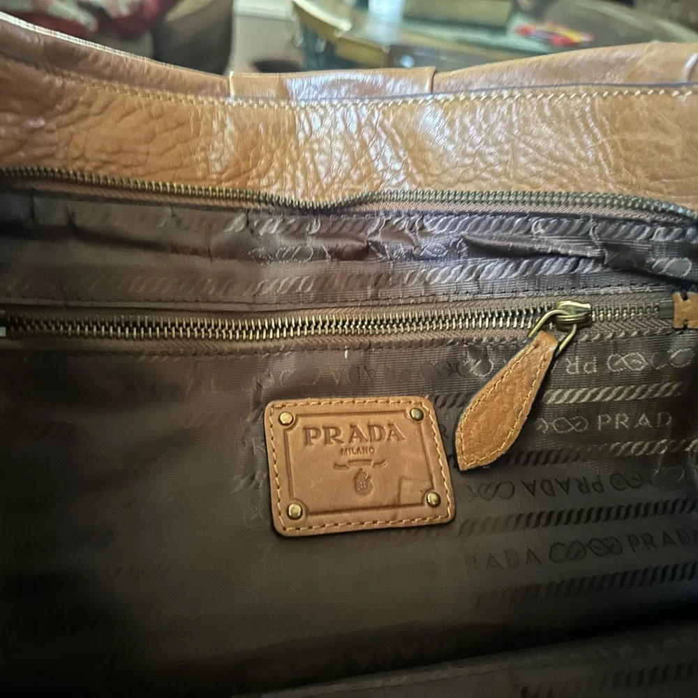 Brown leather Prada purse - Picture 8 of 12